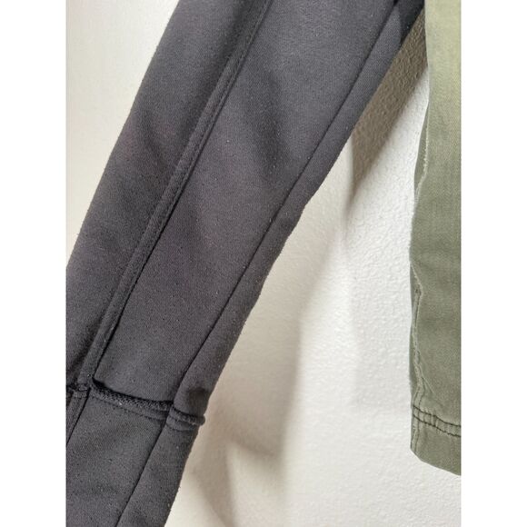 Free People Distressed Hooded Twill Utility Jacket Sz M Army Green Cargo Skater - Picture 12 of 12